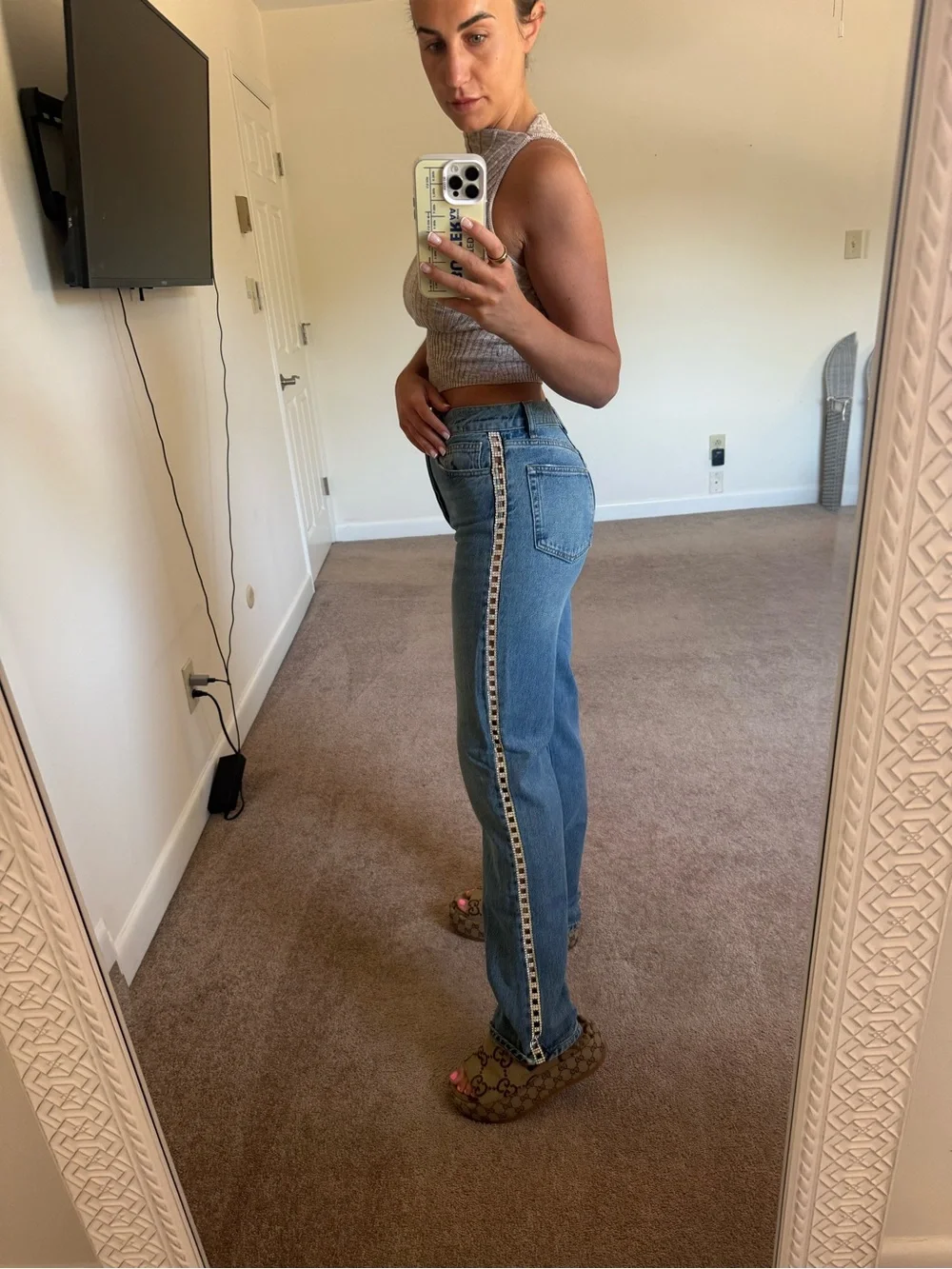 Reformation Crystal High Rise Straight Long Jeans Maldives - Size 27 - Picture 10 of 14